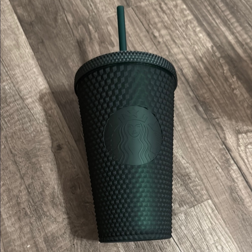 Starbucks Dark Green Tumbler with Straw